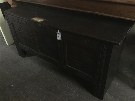 18C carved oak panelled coffer